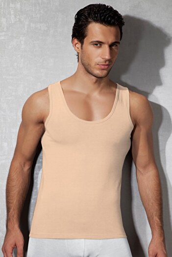 Doreanse Men's Tan Crew Neck Undershirt