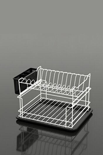 Teknotel Iki Katlı Modüler Tabaklık Bulaşıklık Beyaz Kb010