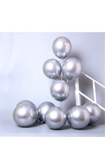 Happyland 20 Pieces Chrome Metallic Silver Balloon
