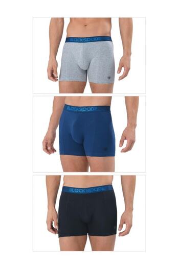 Blackspade Men's Boxer 3 Pack Modern Basics 9473 - Gray Navy Blue Black