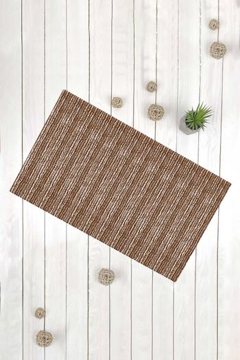 Evsebu Modern Pattern Brown White Multi-Purpose Bath Mat