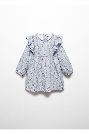 MANGO Baby Volanlı Desenli Elbise