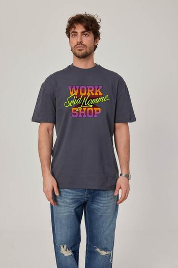 NOMARC Чоловічий робочий одяг з кольоровим принтом, антрацитовий T-shirt