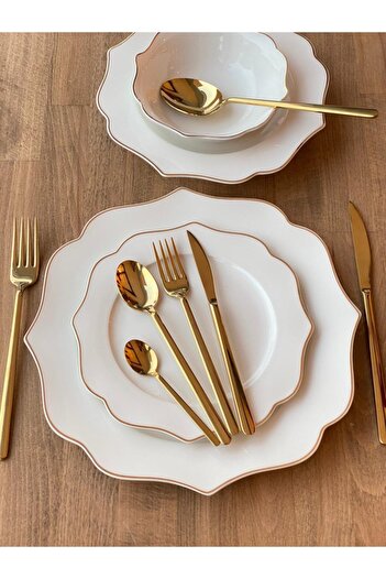 Sembol Yemek Takımı Negro Gold 24 Parça 6 Kişilik