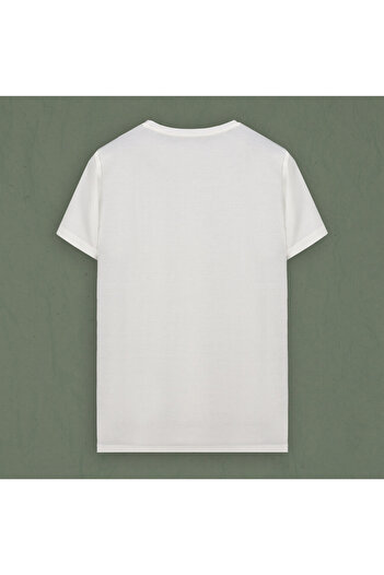 Sarar Велосипедна комір Slim Fit Basic T-Shirt - Interview Modal Kumash, короткий рукав, білий