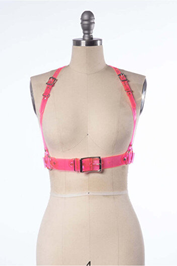Sweet Demon Pink Transparent Shoulder Belt - with Strap and Waist Tie, Night Stage Accessory