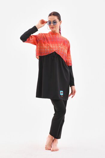 MAG FASHİON 3 Piece Hijab Swimsuit - Pleat Detail on the Shoulder, Full Covered