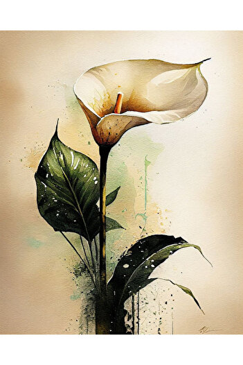 LİLYHOBBYLAND Renkli Baskılı Sayılarla Boyama Hobi Seti (Çerçeveli-Büyük Boy) 80x100 cm: Calla Lily 2