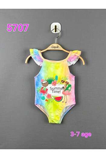 Elayza TROPICAL PRINTED RUFFLE GIRL'S SWIMSUIT 5707