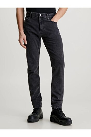 Calvin Klein Men's Cotton Regular Waist 5 Pockets Buttoned Black Jeans J30J324562-1BY