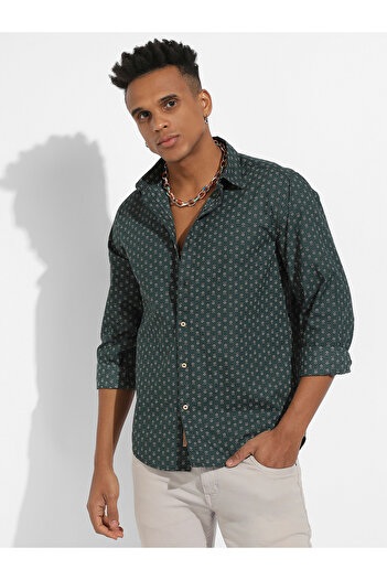 Campus Sutra By Styli Ditsy Print Long Sleeves Casual Shirt