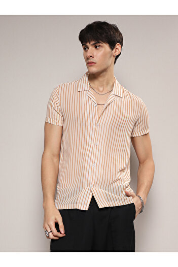 Campus Sutra By Styli Woven Striped Sheer Casual Shirt