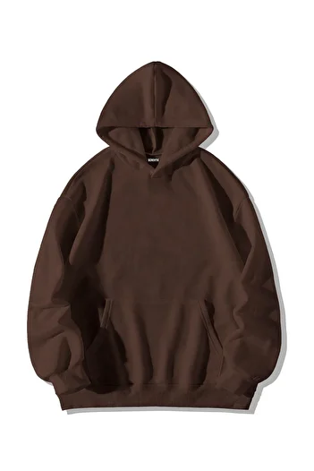Stadium Unisex Oversize Hooded - Καφέ φούτερ με κουκούλα με τσέπη καγκουρό