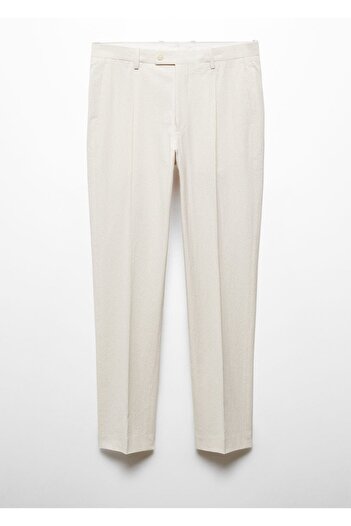 MANGO Man Ριγέ Seersucker Cotton Slim Fit Υφασμάτινο Παντελόνι