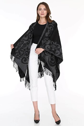 Patiska Women's Smoked Selma Patterned Poncho 1163357