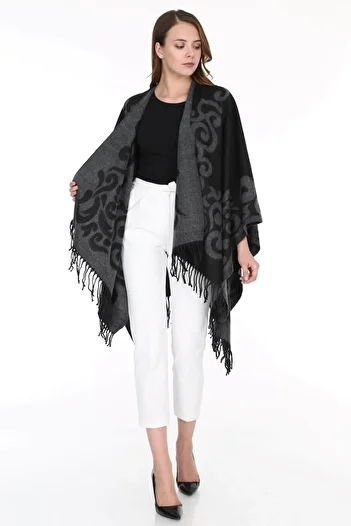 Patiska Women's Smoked Selma Patterned Poncho 1163357