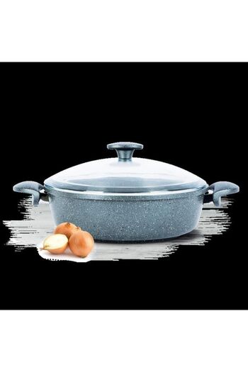 ThermoAD Gray Aluminum Casting Flat Pot 22 Cm 2.5lt