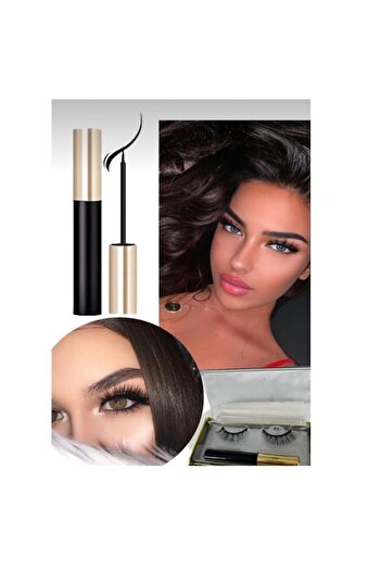 EBMER Eyeliner Hediyeli Manyetik Mıknatıslı Doğal Ipek Takma Kirpik