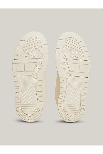 Tommy Hilfiger Erkek Marka Logolu Rahat Taban Ekru Sneaker EM0EM01373-YA3