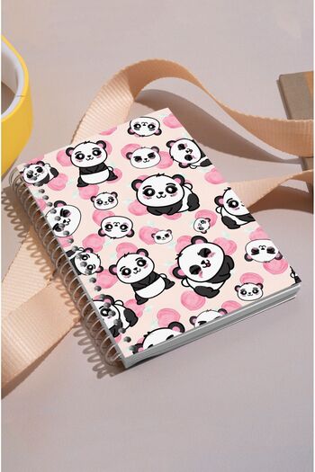 kutuTR Panda 100 Sheets Lined Wooden MDF Cover Vip Modelist Notebook - 80gr/m2 Ç510