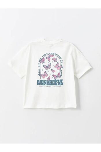 LC Waikiki LCW Kids Crew Neck Printed Short Sleeve Girls' T-Shirt