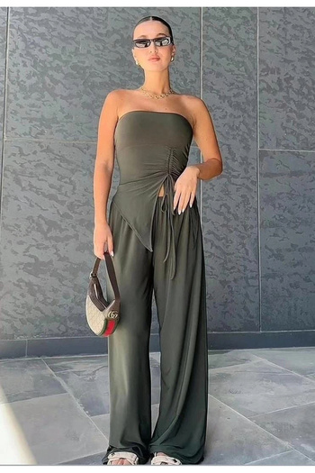 Buklemoda Blouse and Trousers Set - Drawstring Detail