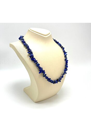 YILDIZ DOĞAL TAŞ SERTİFİKALI LAPİS LAZULİ 80 CM NATURAL KESİM DOĞAL TAŞ KOLYE