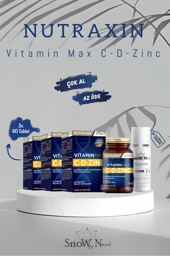 Nutraxin VitaminMaxC-d-zinc - 60 Tablets 3 Pieces +FacialCleanserGel100ml