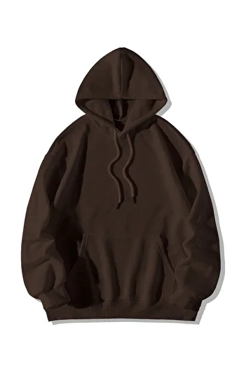 Stadium Καφέ Unisex Oversize Hooded Kangaroo Pocket Fear Control Φούτερ με κουκούλα