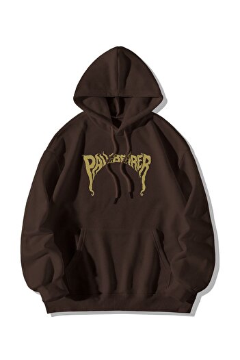 Stadium Φούτερ με κουκούλα Unisex καφέ Oversize και φούτερ με στάμπα Pallbearer Pocket Kangaroo