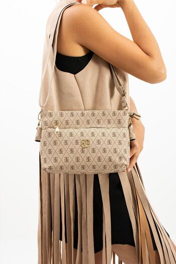 Rosmod Mink Patterned Women's Shoulder Bag - Hub Leather, 3 Compartments