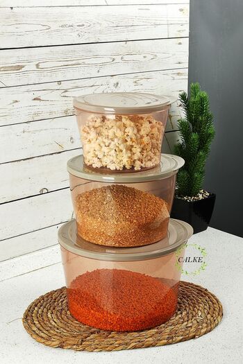 Calke Food Food Storage Container Set of 3 Maxi Size Leak Proof with Lid Bpa Free