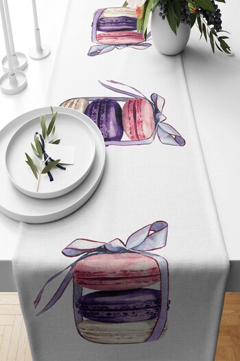 on the clouds Colorful Macaron Sweet Patterned - Stain Resistant Fabric Living Room Kitchen Table Runner