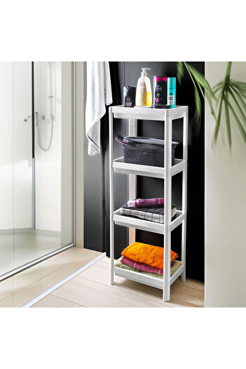 devigo 4 Katlı Düzenleyici Raf Ünitesi Beyaz, Kitaplık, Banyo, Mutfak Rafı. Ayakkabılık, Organizer
