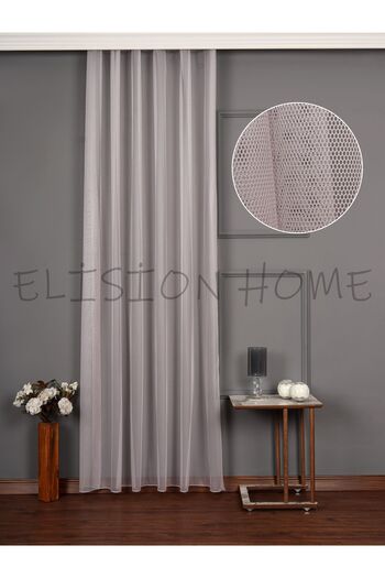 elision home Gray Gray Tulle Background Curtain Extraphore Drawstring (Tie-Up Gift)