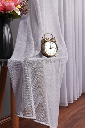 elision home Plain Linen Gray Plain Tulle Curtain, 150x260, Sparse Pleat, 1/2