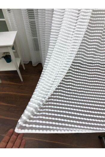 elision home Sports Pattern Lace Tulle Curtain, 350x270, Normal Pleat, 1/2.5