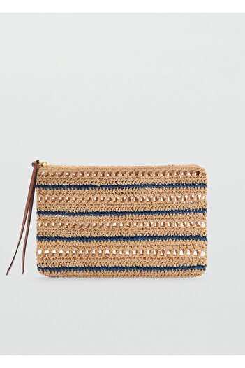 MANGO Woman Natural Material Bag