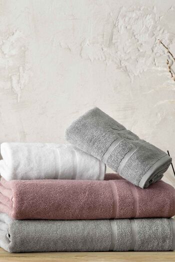 Hibboux Vogue Double Hand Towel Set - White