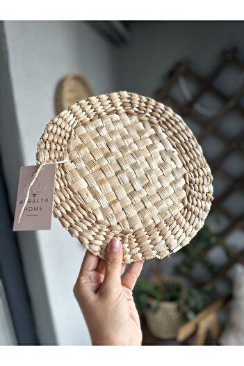 afralya home Wicker Trivet Natural Teapot Coaster Countertop Trivet (25 Cm)