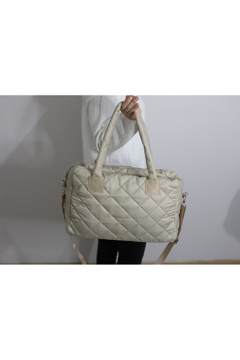 Elentra Large Size Quilted Patterned Puff Shoulder Bag - with Wallet