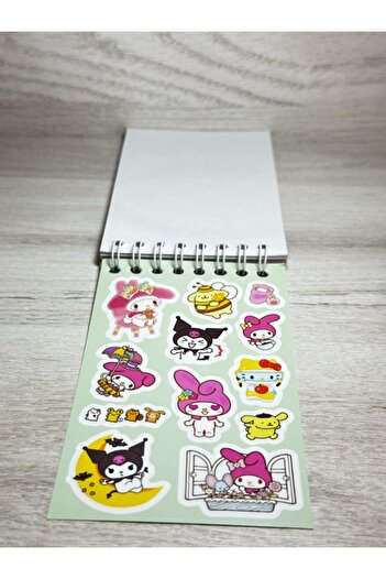 facnspt Kawaii Sanrio - Kuromi & Melody Pink Sticker Scrapbook