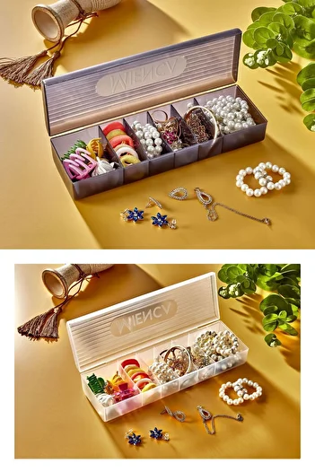 Bayev Ring 6 Compartments - Buckle Box with Lid, Organizer Hobby Ring Box