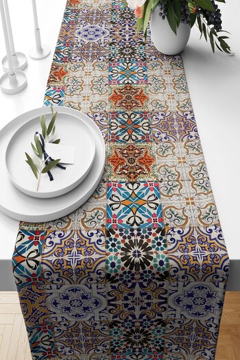 on the clouds Tile Patterned Non-Retention Fabric for Living Room and Kitchen - Different Ranir Models Runner