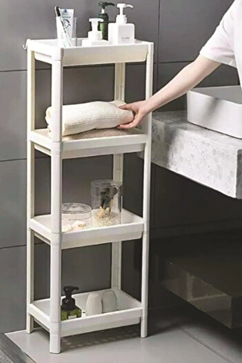 devigo 4 Katlı Düzenleyici Raf Ünitesi Beyaz, Kitaplık, Banyo, Mutfak Rafı. Ayakkabılık, Organizer