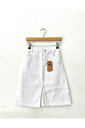 rois kids White Slit Long Skirt