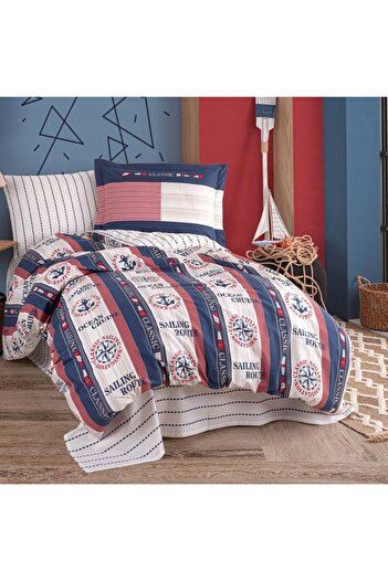 Hobby Poplin Studio Marin Navy Blue Single Duvet Cover Set