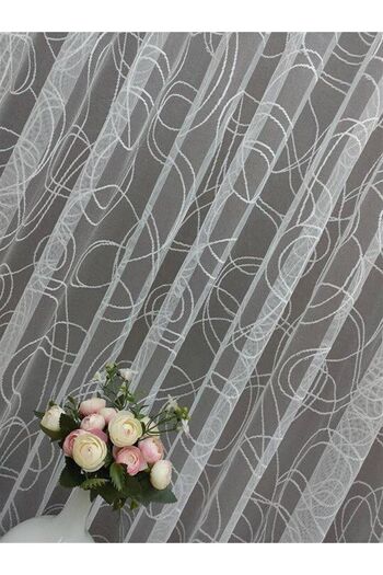 elision home Sports Pattern French Lace Tulle Curtain, 400x260, Normal Pleat, 1/2.5