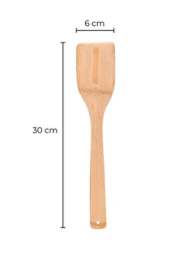 Nikadu Bamboo Ravili 4-Piece White Spoon Set - Tongs Spatula