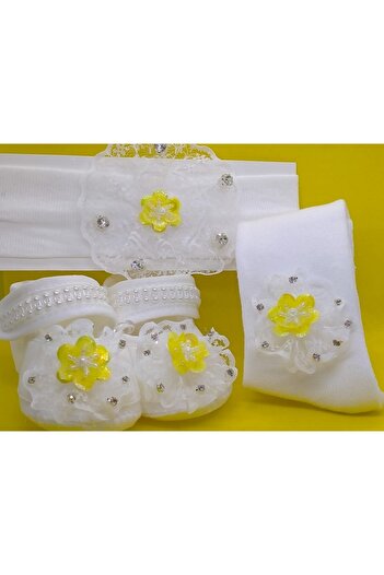BUKAWEAR Newborn Baby Set Bandana Shoes Pantyhose 3 Piece